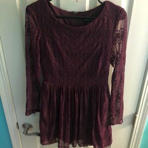 Burgundy lace dress